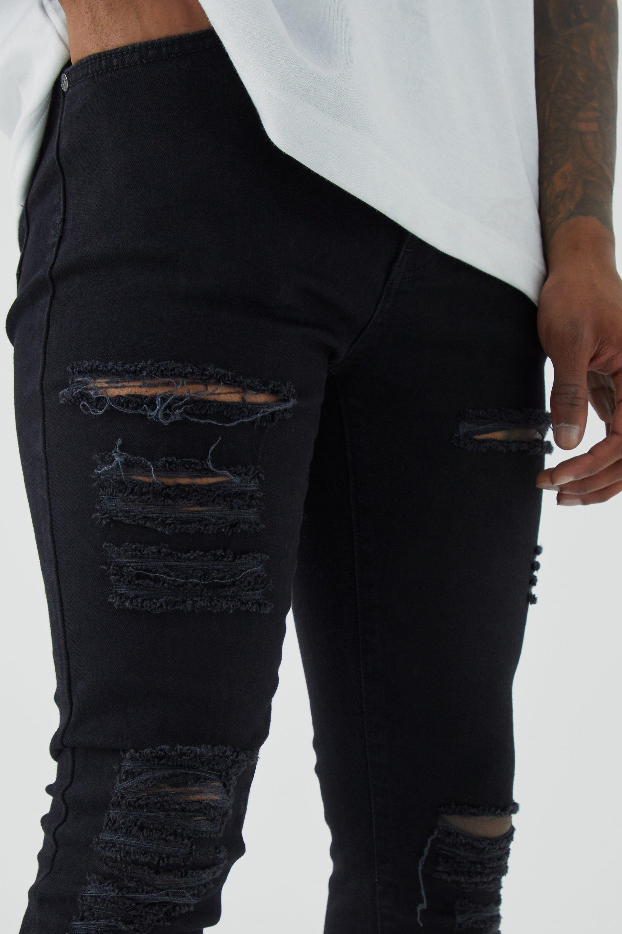 Black ripped super skinny 2024 jeans